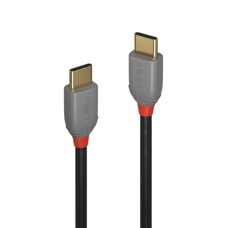 Cablu USB-C 60W Lindy 2m, Negru