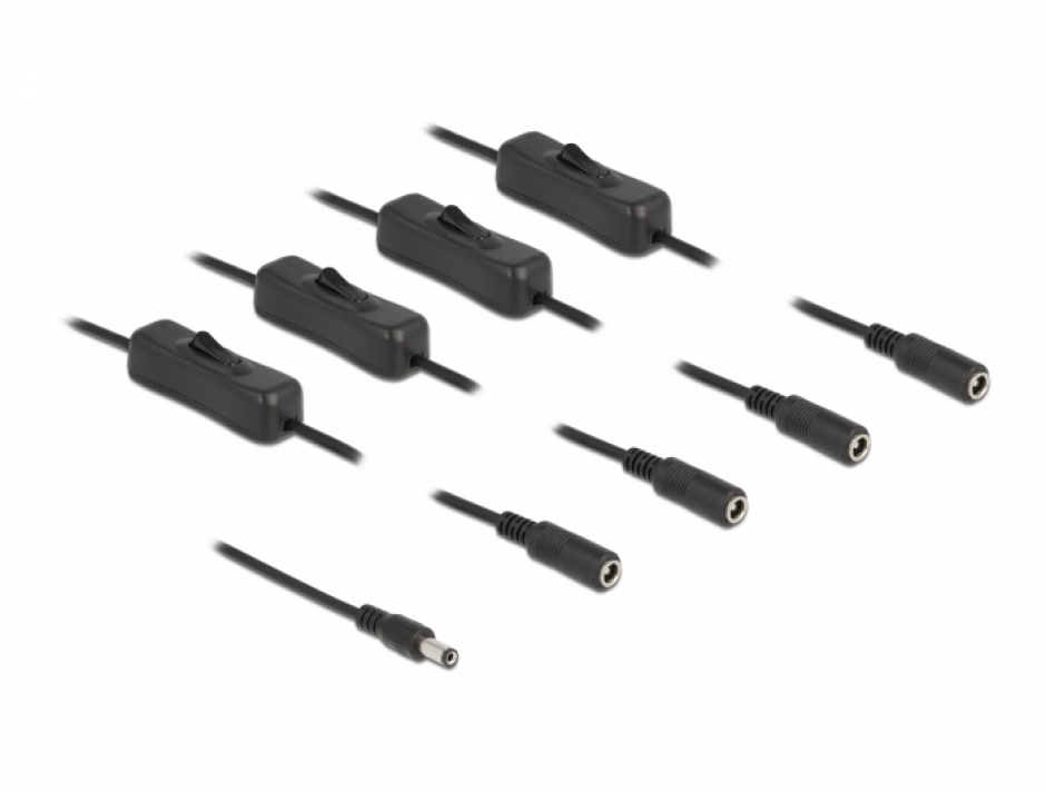 Cablu Delock Splitter DC 1 la 4 cu On/Off