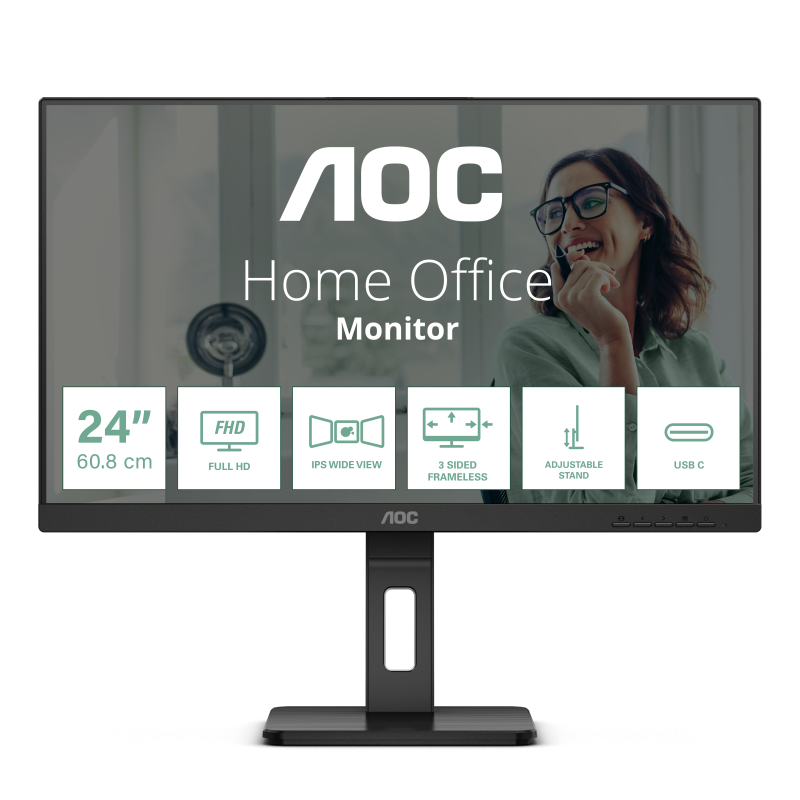 Monitor AOC 23.8" 24P3CV - Full HD IPS, 100Hz, USB-C