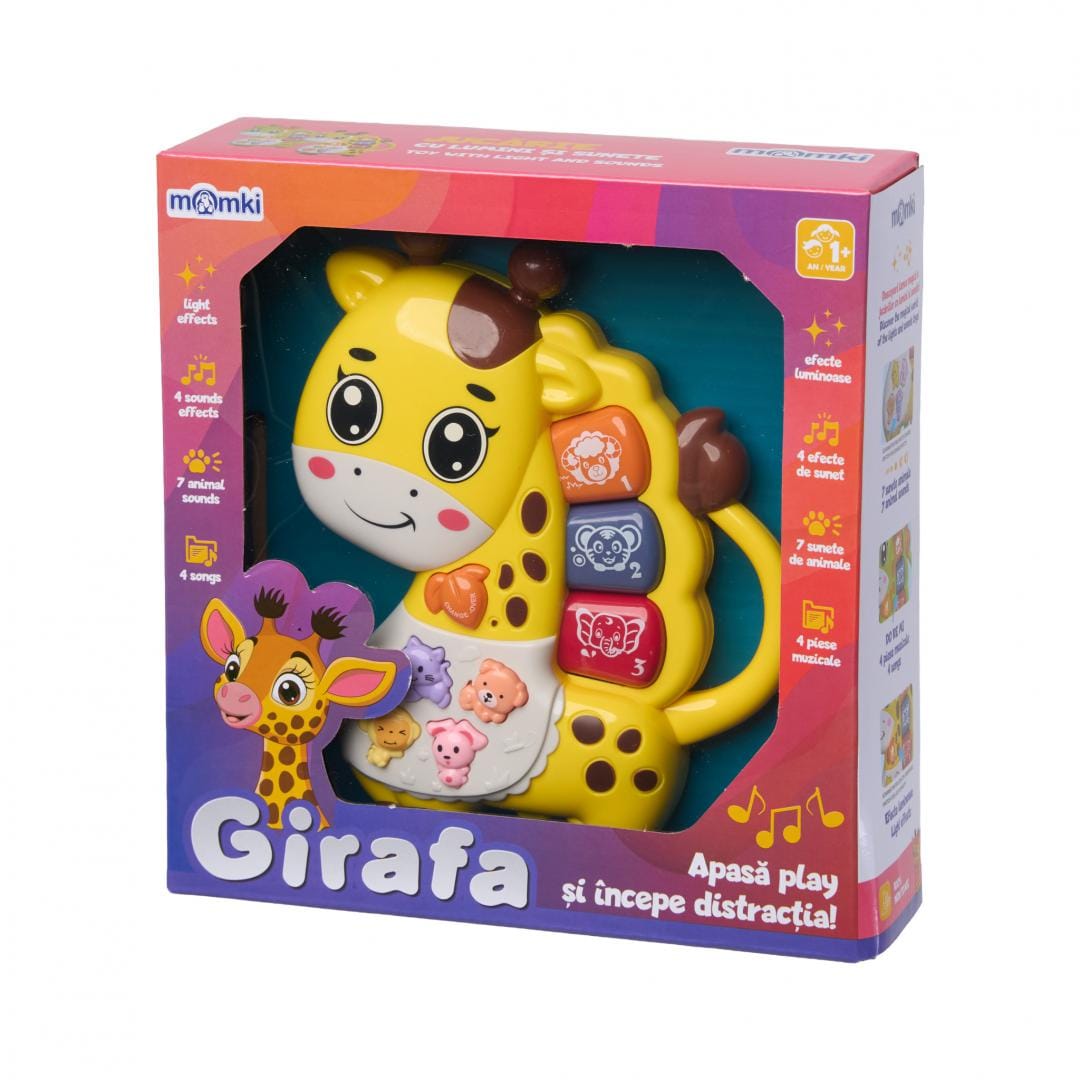 Jucarie Girafa cu Lumini si Sunete Momki - Educativa - imagine 6