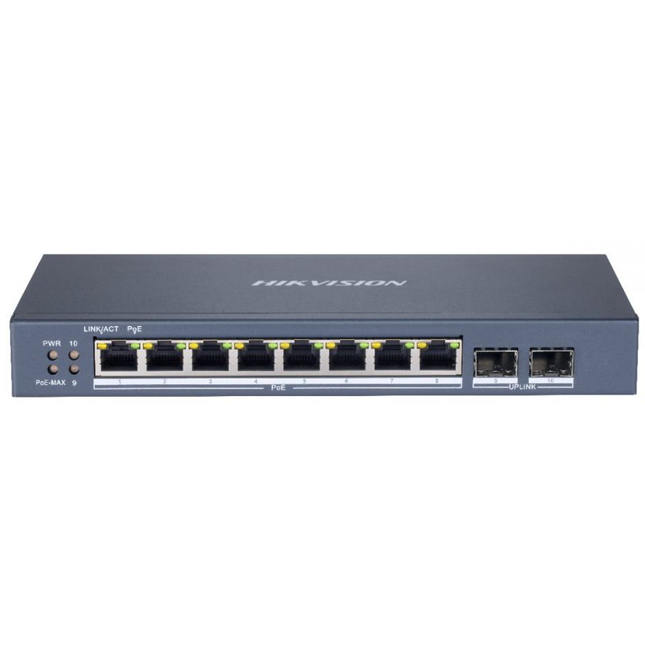Switch Hikvision DS-3E1510P-SI, 8 PoE