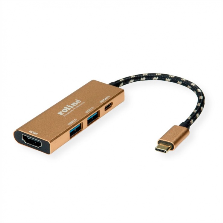 Docking Station Roline Gold USB-C 3.1, HDMI 4K