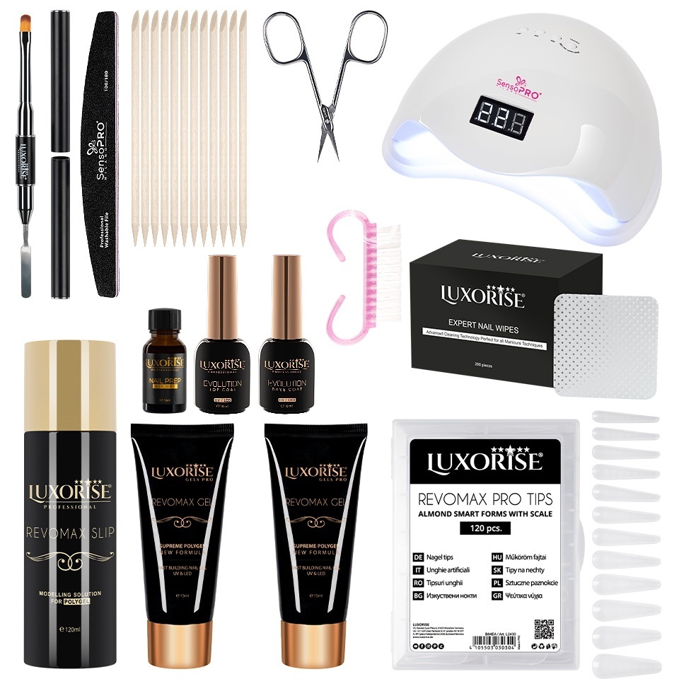 Kit Polygel LUXORISE Sculpt Elite + Lampa UV LED 48W - imagine 2