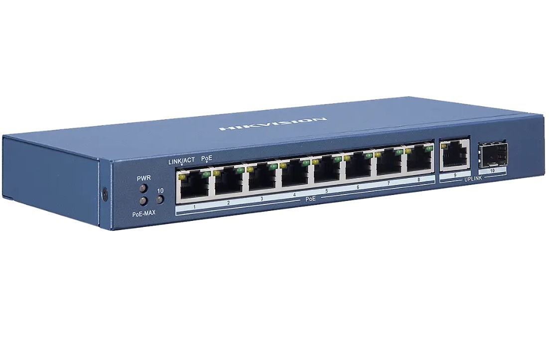 Switch PoE Hikvision 8 Porturi, 110W Total