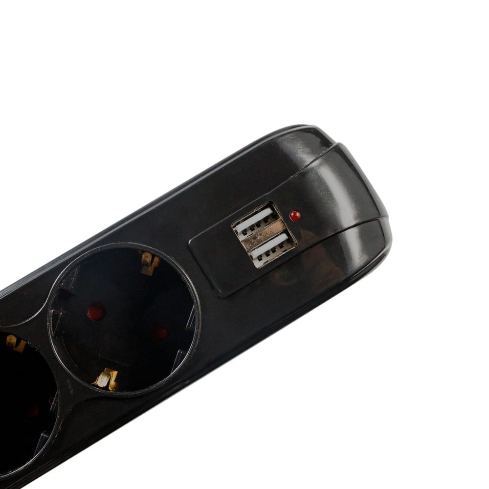 Prelungidor Spacer 5 Prize + 2 USB, 3500W, 1.8m - Negru - imagine 10