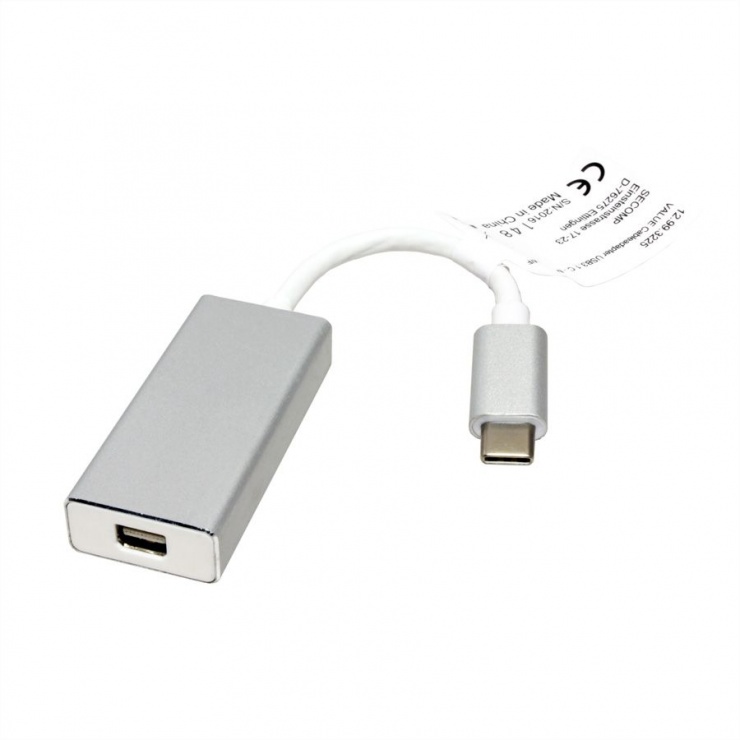 Adaptor USB-C la Mini DisplayPort Value, Alb