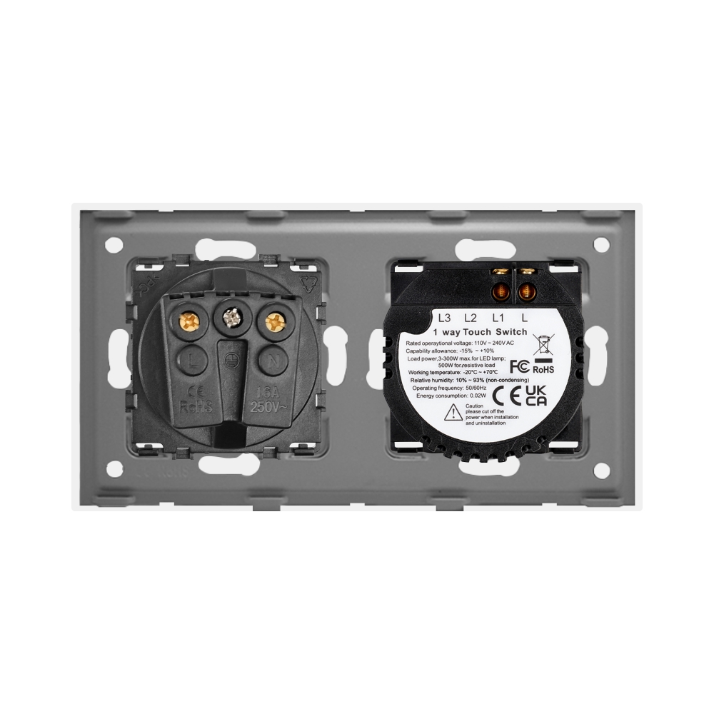 Intrerupator Simplu + Priza Sticla LUXION - imagine 4