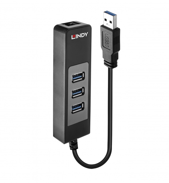 Hub USB 3.0 + Gigabit LAN Lindy L43176