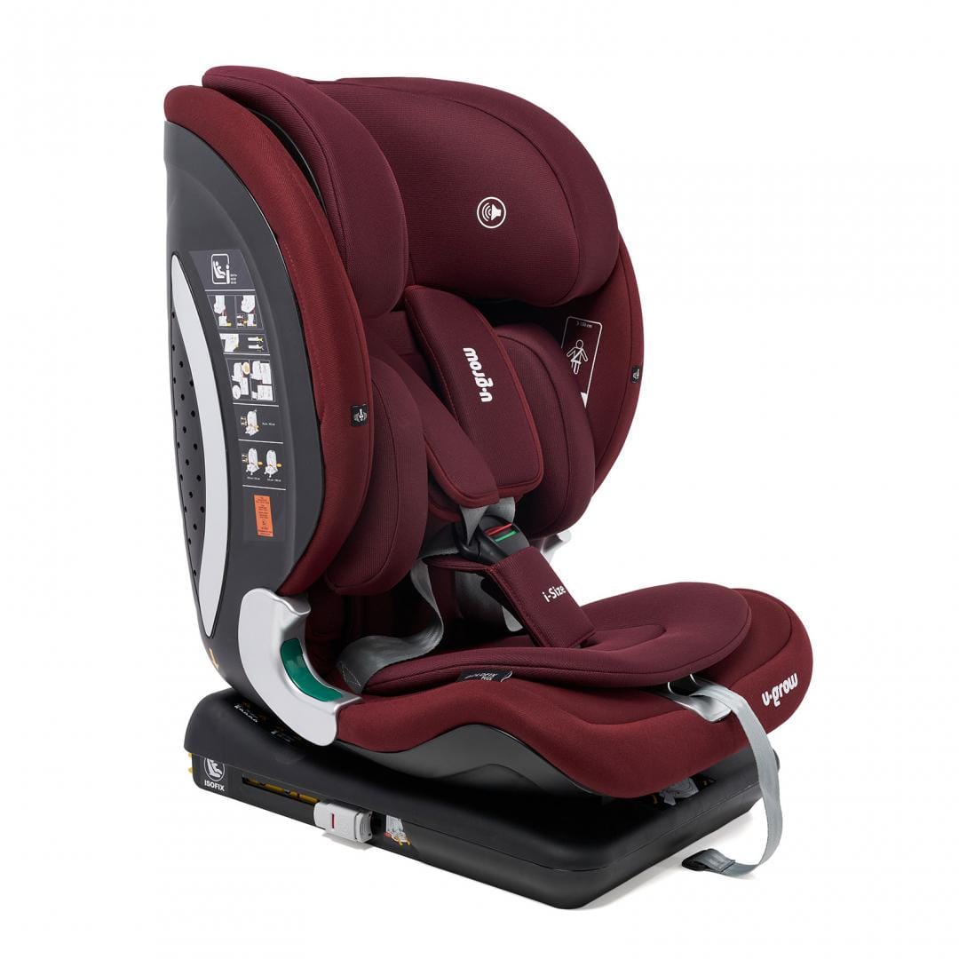 Scaun Auto I-Size Isofix 76-150cm cu Boxă Bluetooth - Roșu - imagine 15