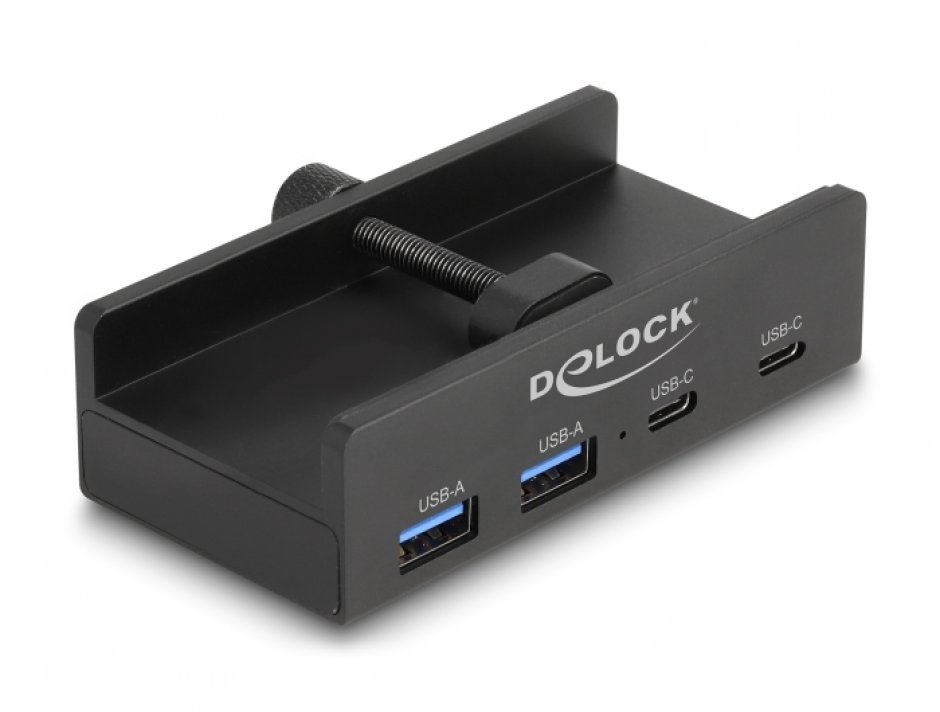 Delock Hub USB 5Gbps, 4 Porturi, Montare Monitor