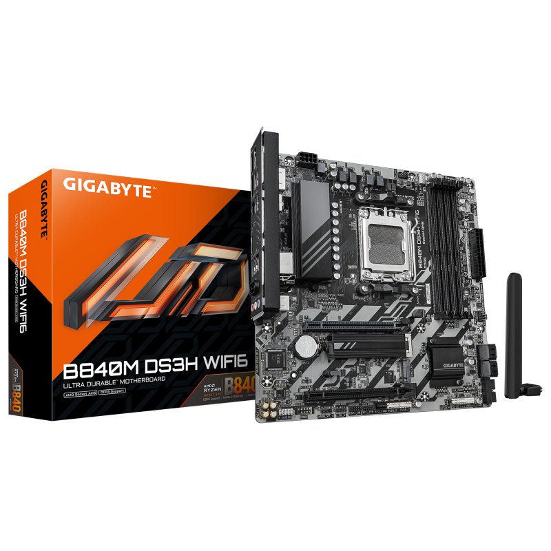 Placă de bază Gigabyte B840M DS3H WIFI6 AM5 mATX DDR5