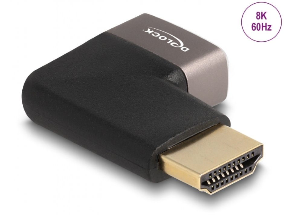 Adaptor HDMI 8K 90° Delock Metalic