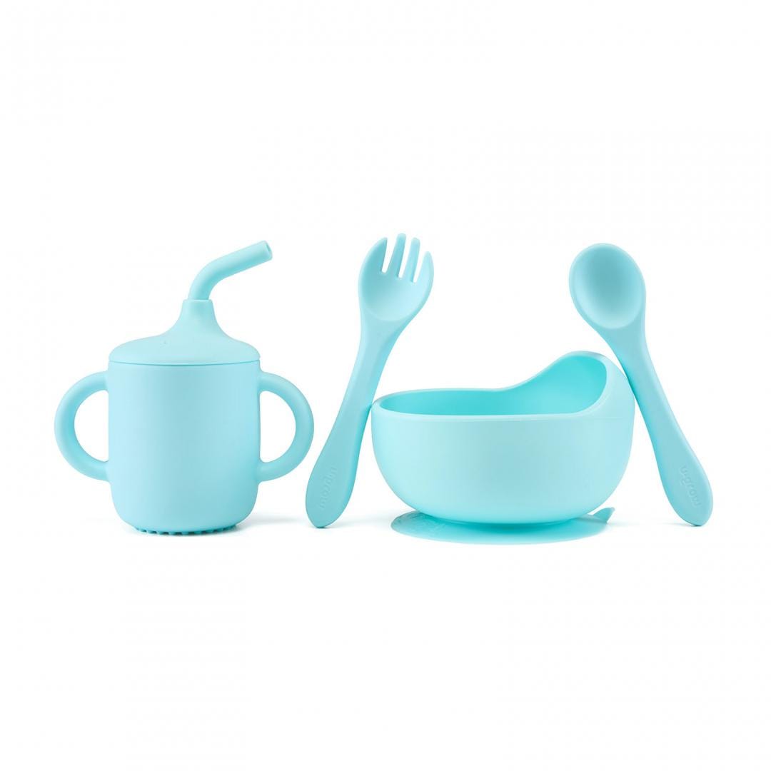 Set Diversificare Silicon 4 Piese U-Grow Albastru | Bebe 6+ Luni - imagine 3