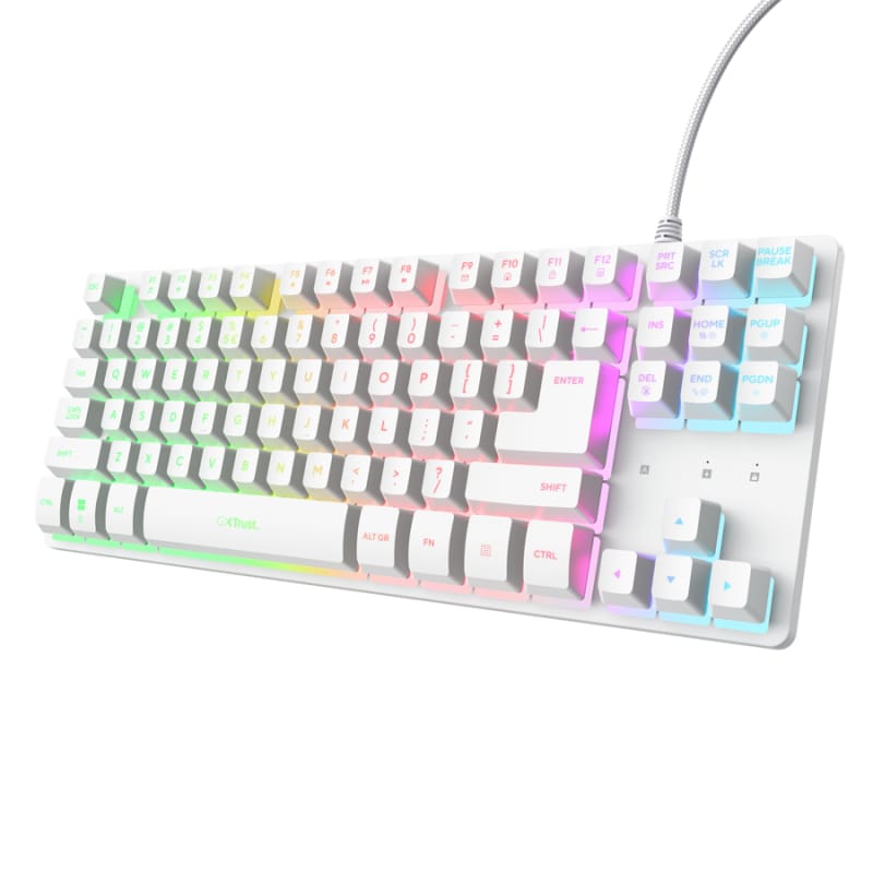 Tastatură Trust GXT833W Thado TKL USB Alb, iluminare LED - imagine 2