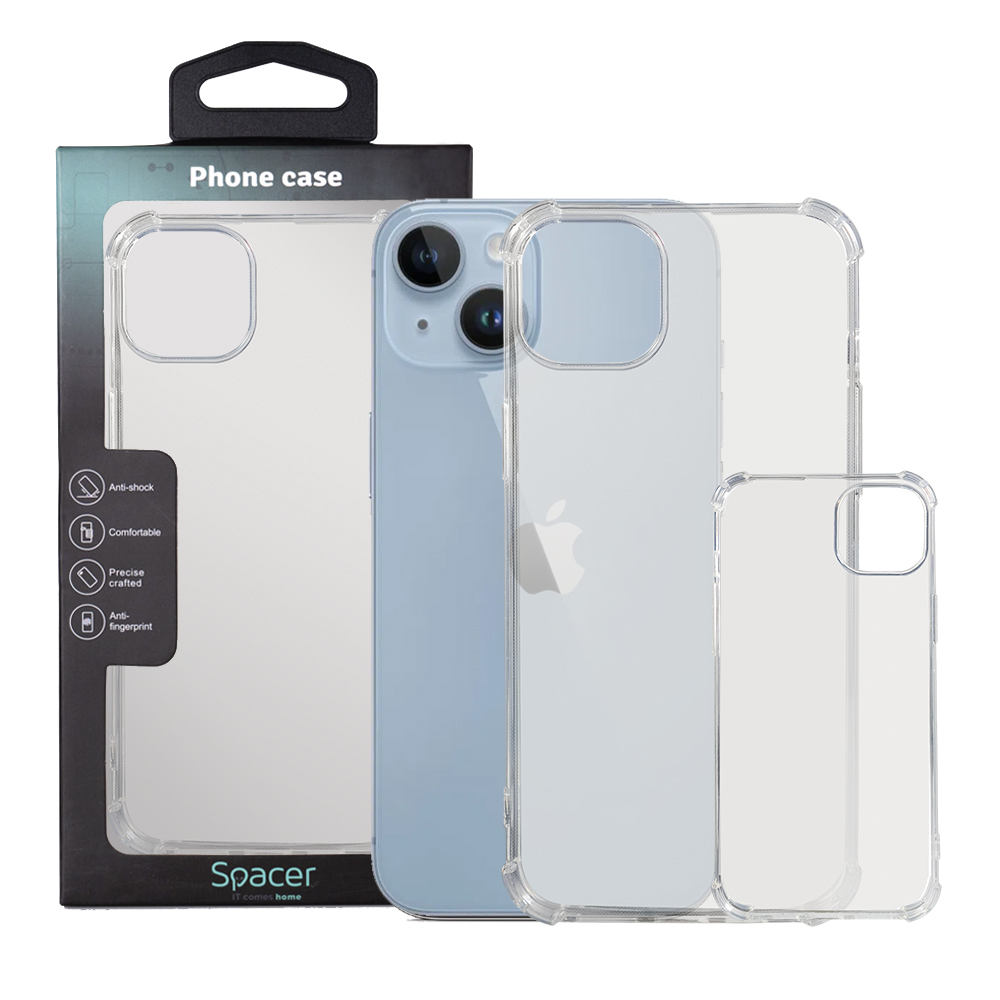 Husă iPhone 14 Plus Spacer Transparentă - Protecție Antișoc TPU