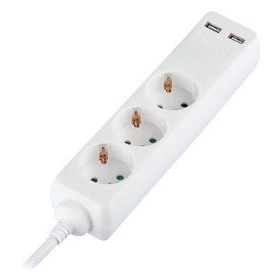 Prelungitor V-TAC 3+2USB 5m, Alb