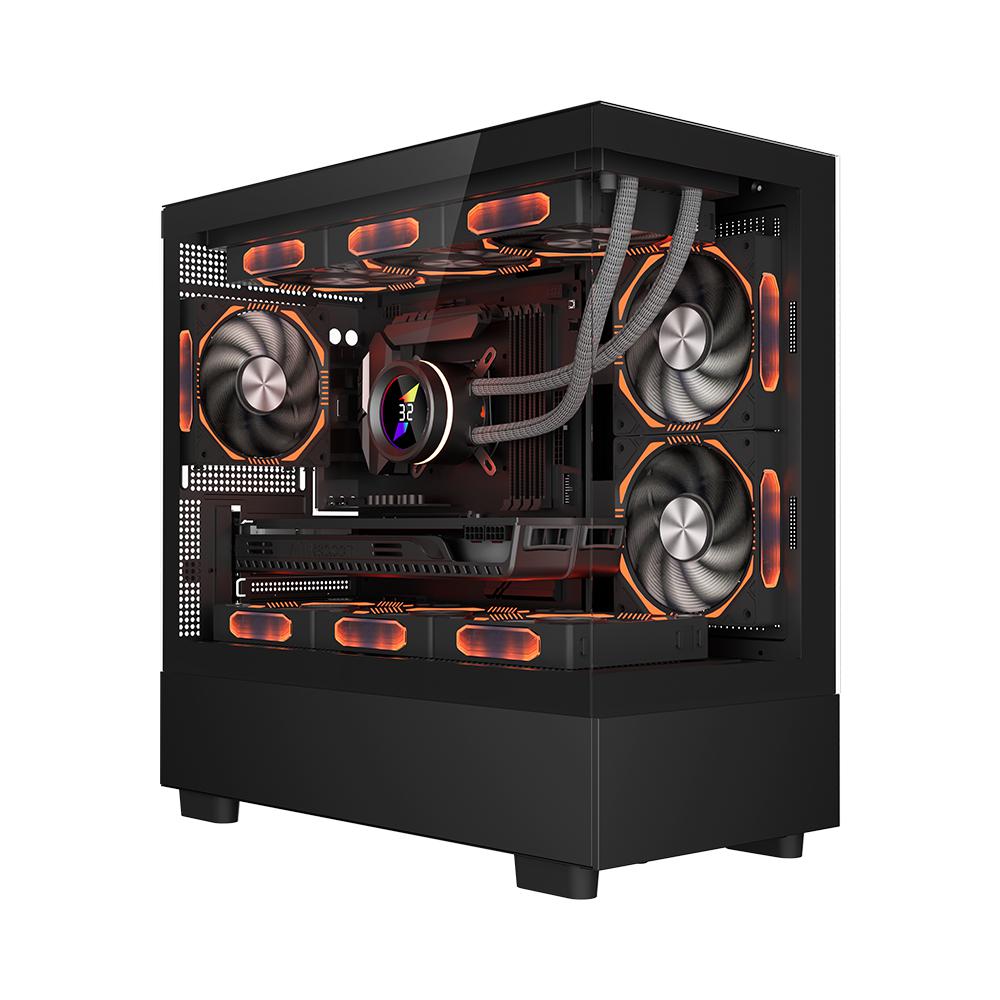 Carcasa 1STPLAYER MI5 ARGB Mid Tower Negru - 6 Ventilatoare