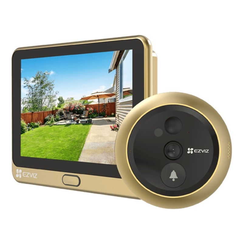 Sonerie vizor cu monitor Ezviz CS-DP2C Golden, wireless 2MP