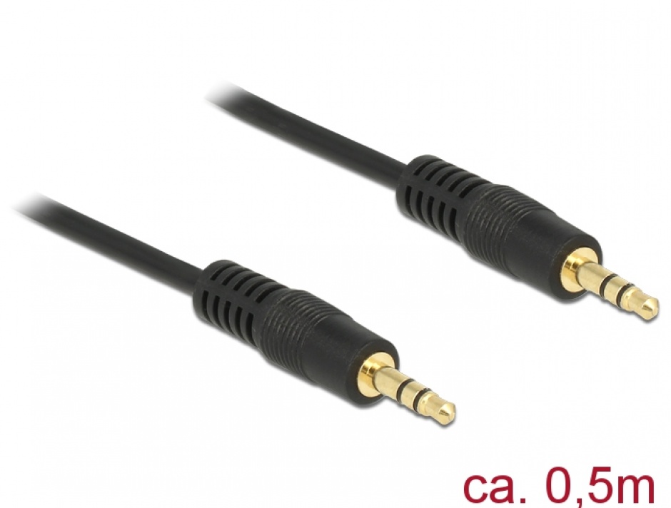 Cablu Stereo Jack 3.5mm 0.5m Delock