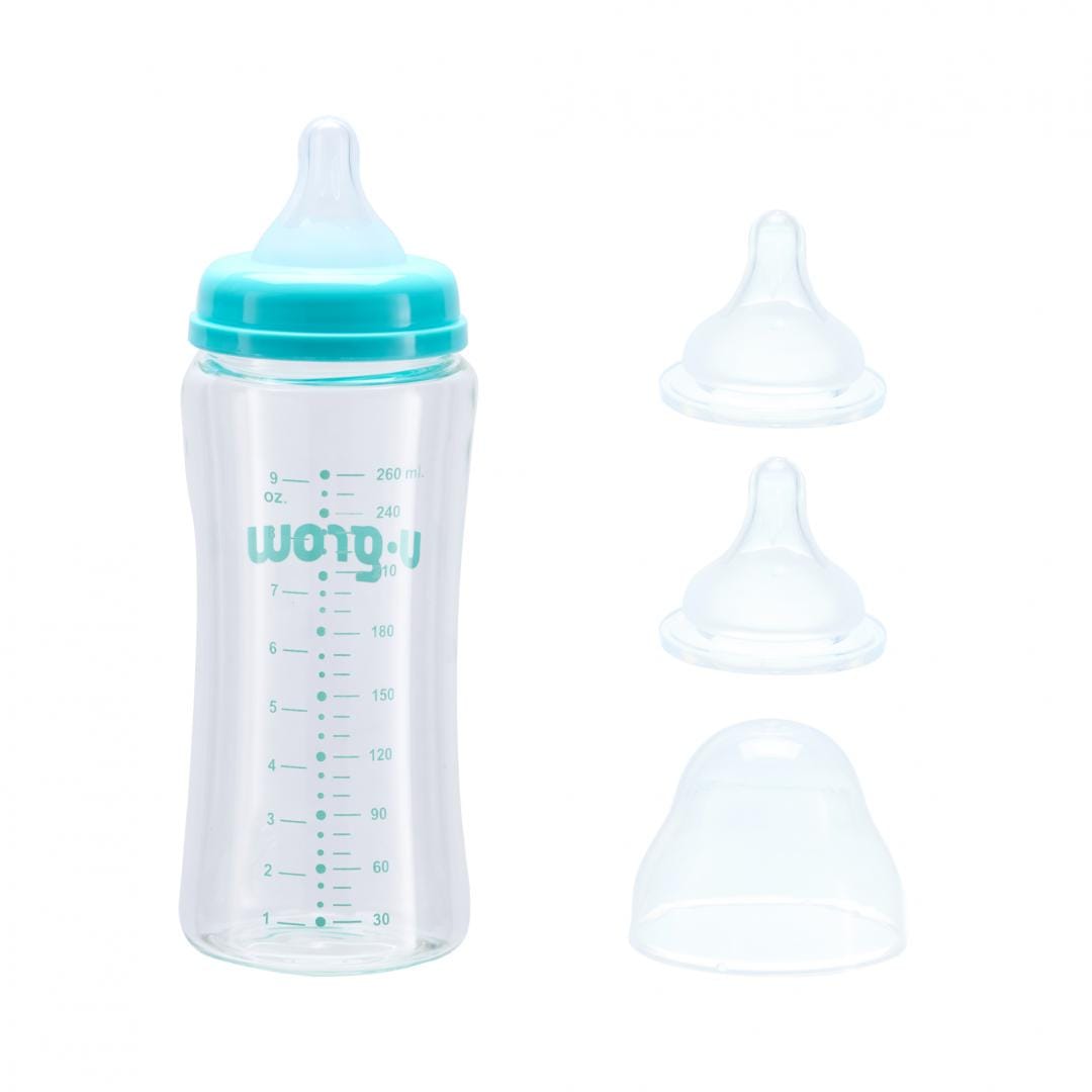 Biberon Sticla 260 ml U-Grow + 2 Tetine Extra | Set Complet - imagine 5