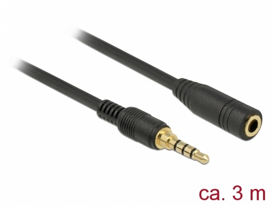 Cablu Audio Jack 3.5mm 3m Delock pentru Huse