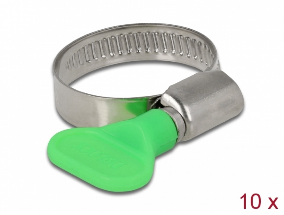 Set 10 cleme furtun Delock 22-32 mm, fixare sigură