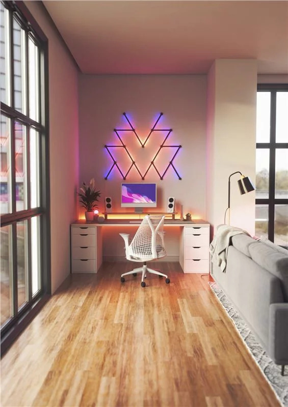 Kit Skin Nanoleaf Lines, Matte Black, 9 Bucăți - imagine 3