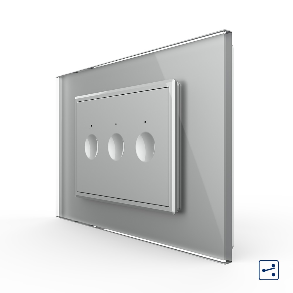 Intrerupator Touch Triplu Livolo, Sticla, Standard Italian - imagine 13