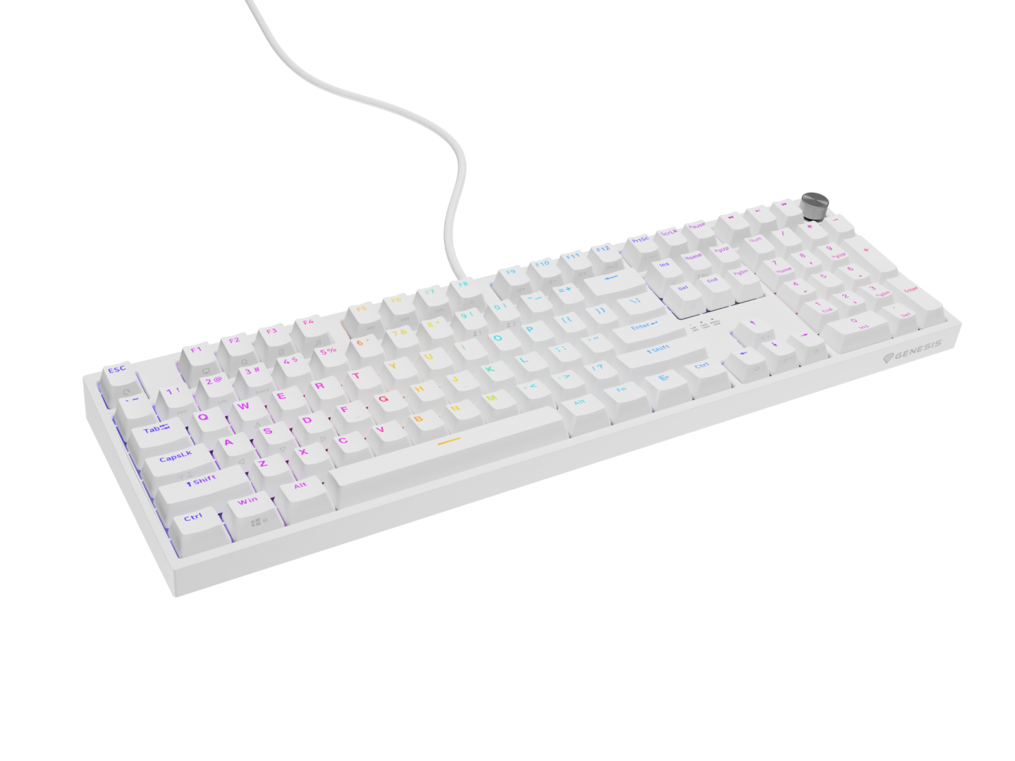 Tastatura Gaming Mecanica Genesis Thor 404 RGB Alb | Silent Switch