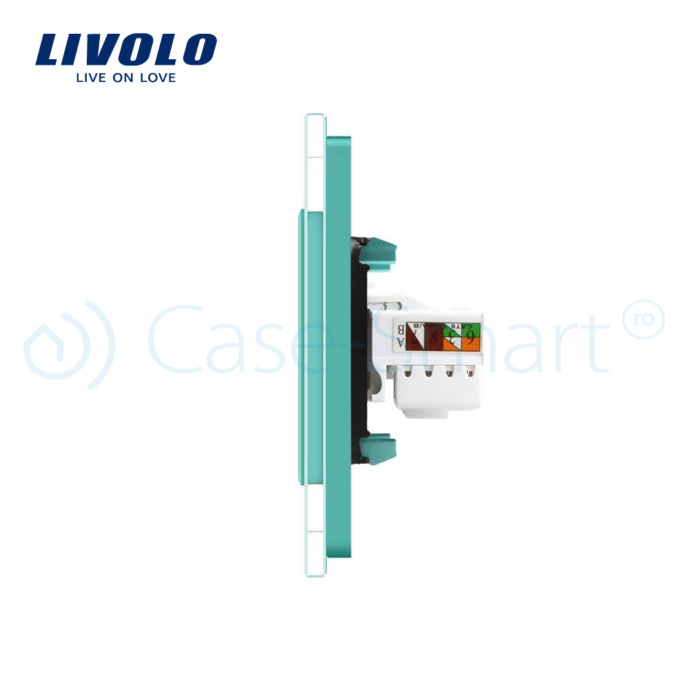 Priza Dubla Telefon+Internet Livolo Sticla - imagine 11