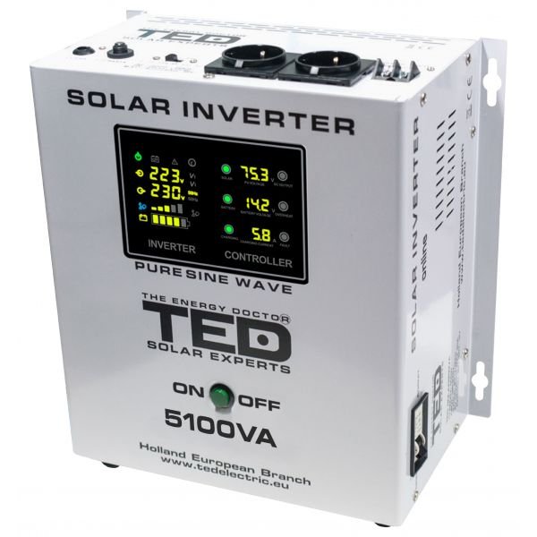 Invertor Solar TED 3500W, Undă Sinusoidală Pură