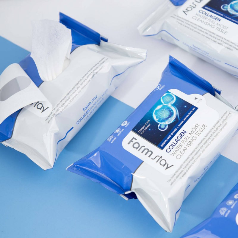 Servetele Demachiante cu Colagen FarmStay 30buc