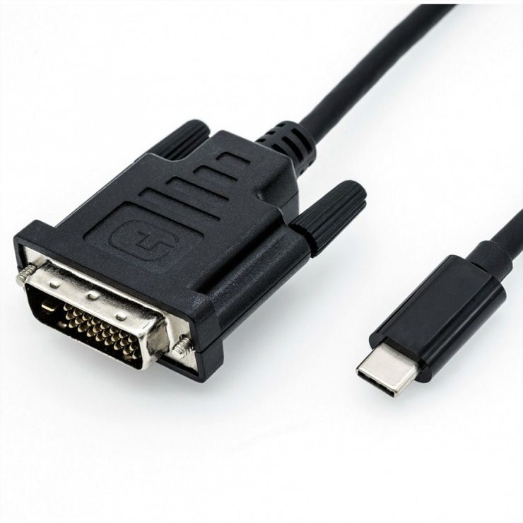 Cablu USB-C la DVI 2m Roline 4K