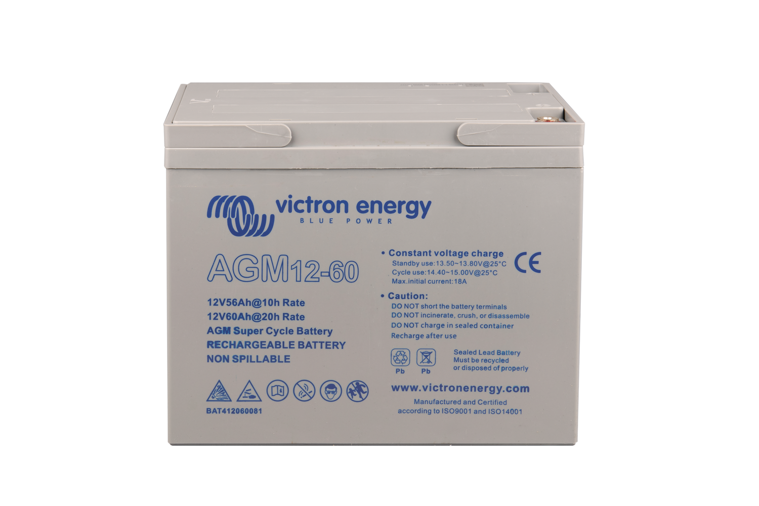 Acumulator Victron Energy GEL 12V 60Ah Deep Cycle - 12 Ani Durată - imagine 2