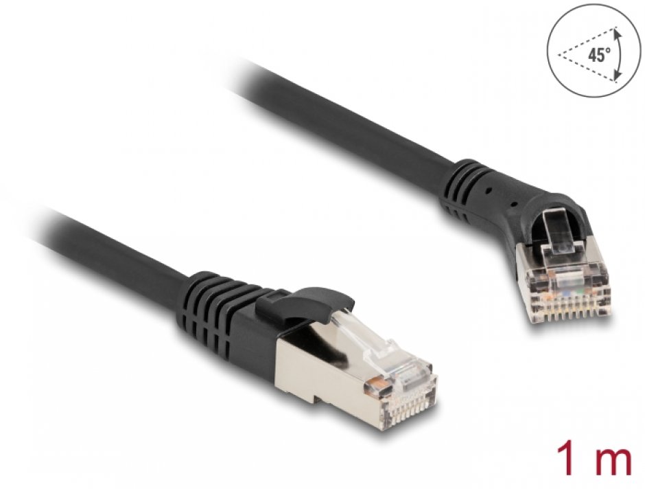 Cablu Delock Cat.8.1 1m, RJ45, Unghi 45°