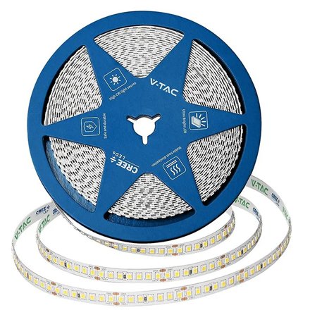 Banda LED V-TAC 8MM 12W/M 24V 6500K CREE 10M IP20