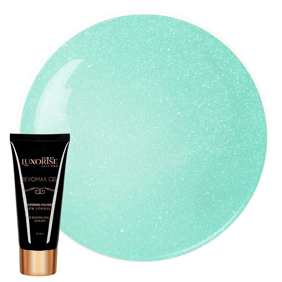 Polygel Luxorise Pearlized Mint, 15ml - Modelare Ușoară