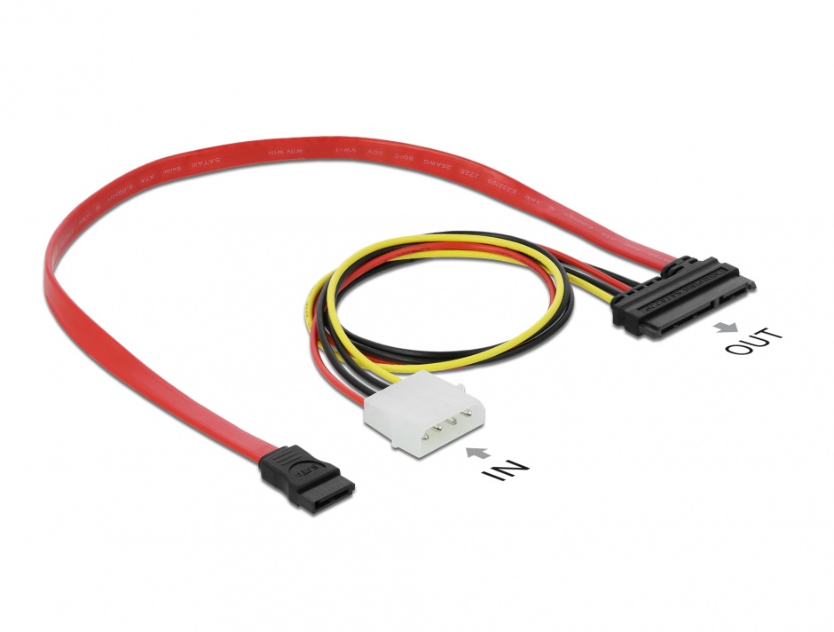 Cablu SATA Data+Power 0.4m Delock 84230