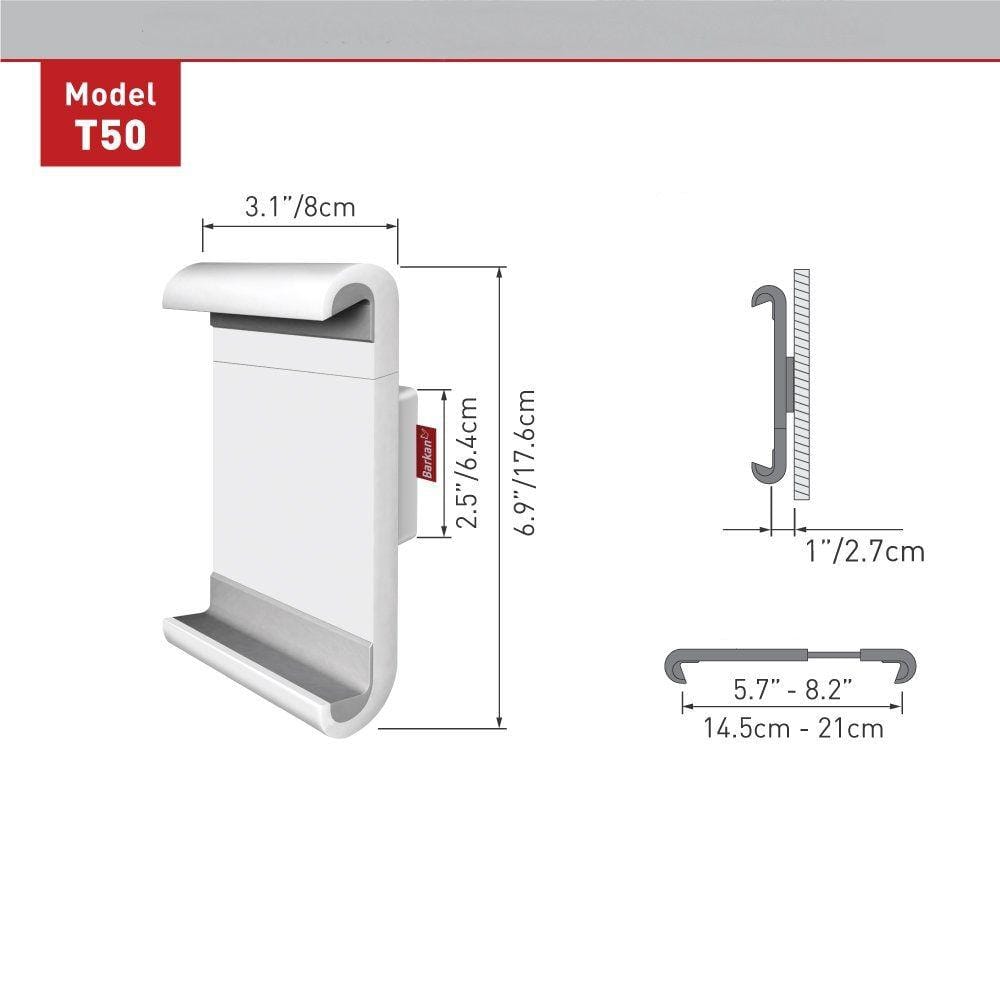 Suport Tableta Birou Barkan T50 7-12'' Alb - Stabil si Reglabil - imagine 3