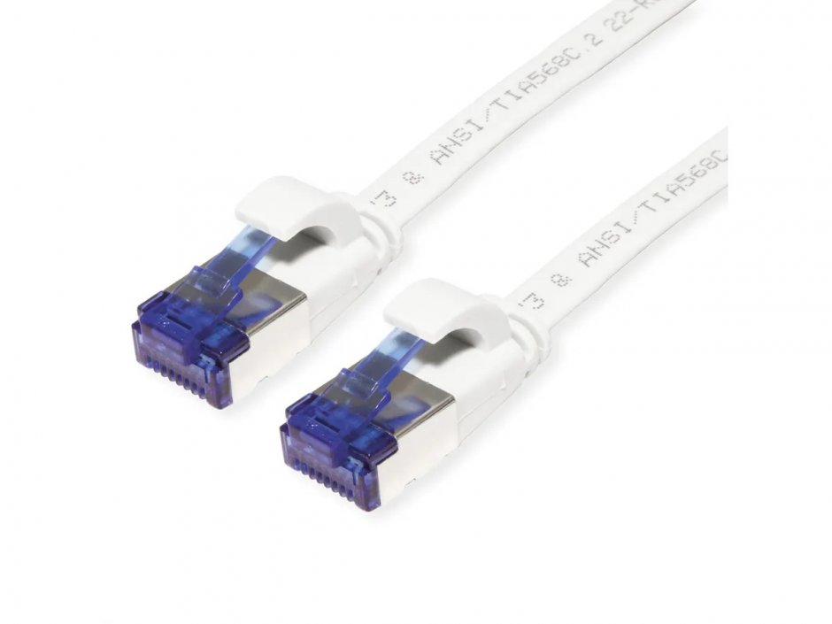 Cablu RJ45 Flat FTP Cat.6A 3m Alb, Value
