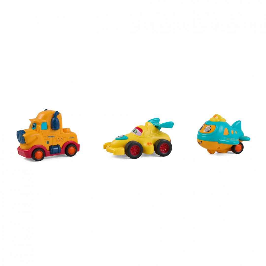 Set 3 Vehicule Inertie Momki - Camion, Masina Curse, Avion - imagine 3