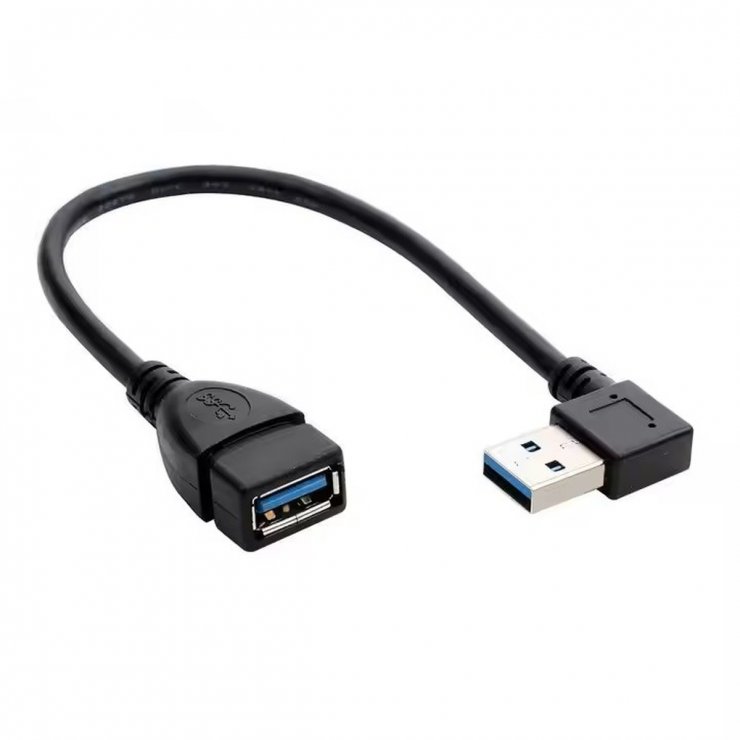 Cablu Prelungitor USB 3.2 Oem 0.2m Unghi 90°, 5 Gbps