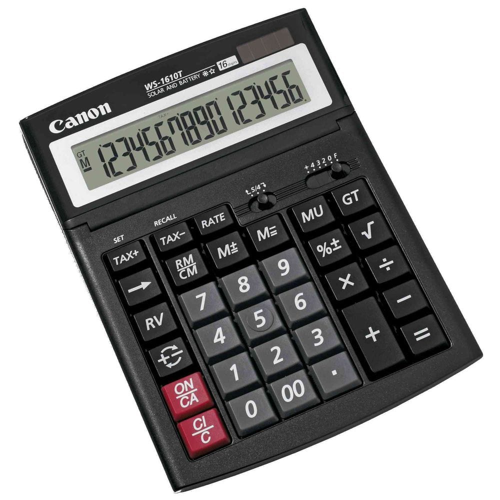 Calculator Birou Canon WS-1610T 16 Digiti - Solar si Baterie - imagine 2