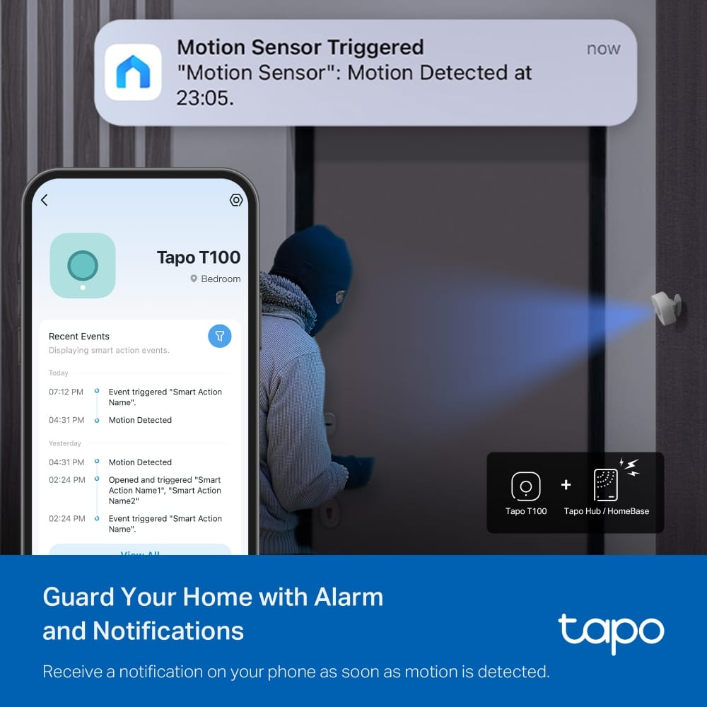 Senzor Smart Mișcare TP-Link Tapo T100 WiFi - Siguranță Inteligentă - imagine 7