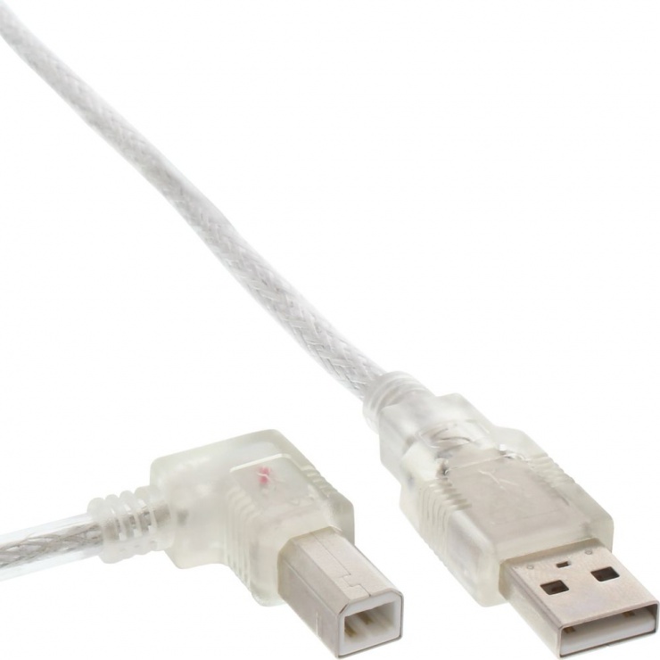 Cablu Imprimantă USB 2.0 InLine 1m Transparent