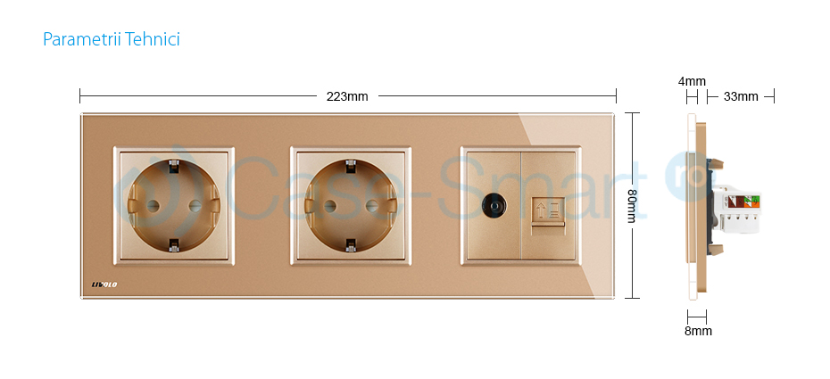 Priza Tripla Livolo Sticla: TV, Internet, 2xSchuko - imagine 21