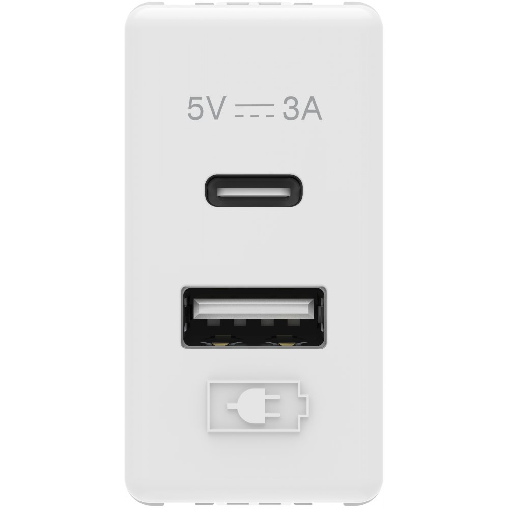 Sursa alimentare USB A+C 3A Gewiss System GW20363 alb