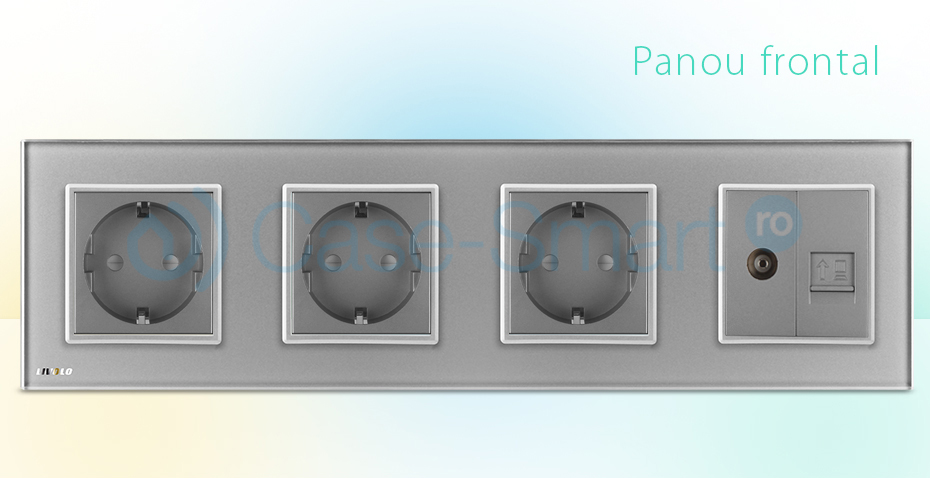 Priză Cvadruplă Livolo Sticlă, TV și Internet - imagine 19