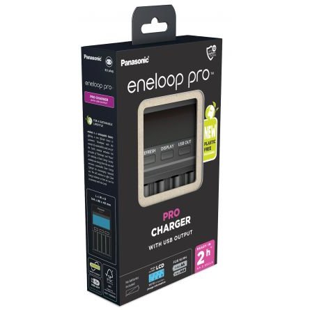 Încărcător Panasonic Eneloop BQ-CC65E cu LCD & USB