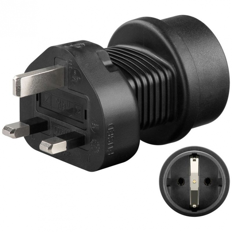 Adaptor UK la Europa cu împământare Goobay - imagine 1